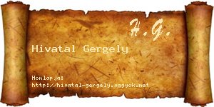 Hivatal Gergely névjegykártya